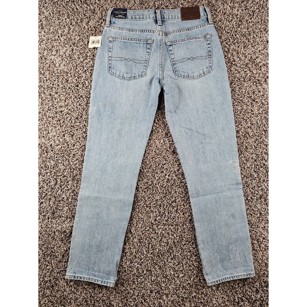 Lucky Brand womens Sz 00 (24") Sienna Slim Boyfriend Blue Jeans Light Wash NEW - Picture 4 of 5